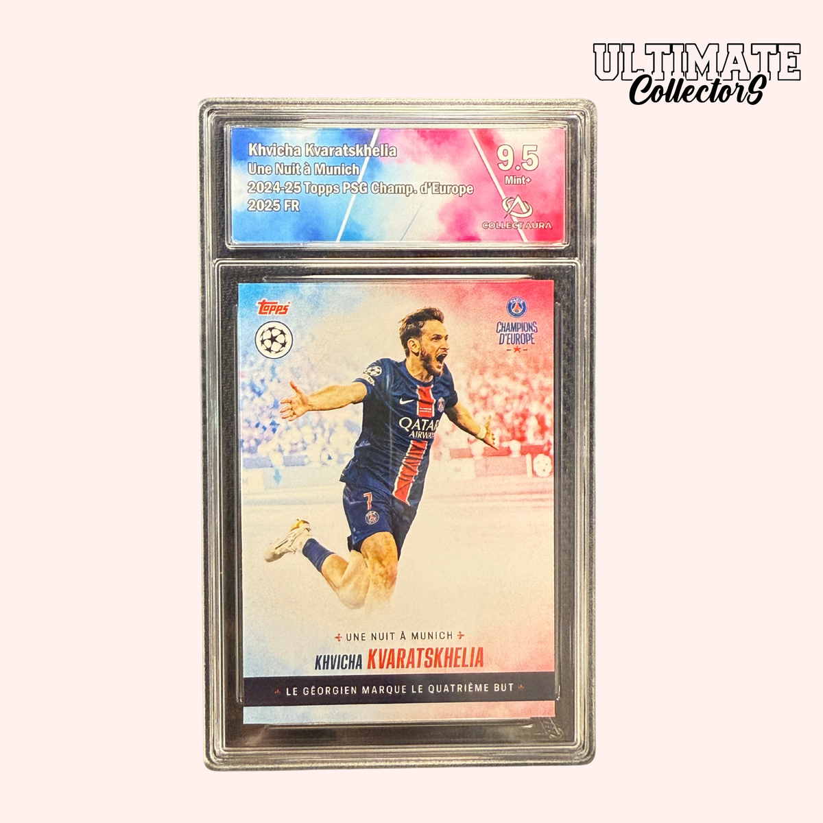 Carte Gradée Topps - PSG Champions d'Europe 2025 - Kvaratskhelia