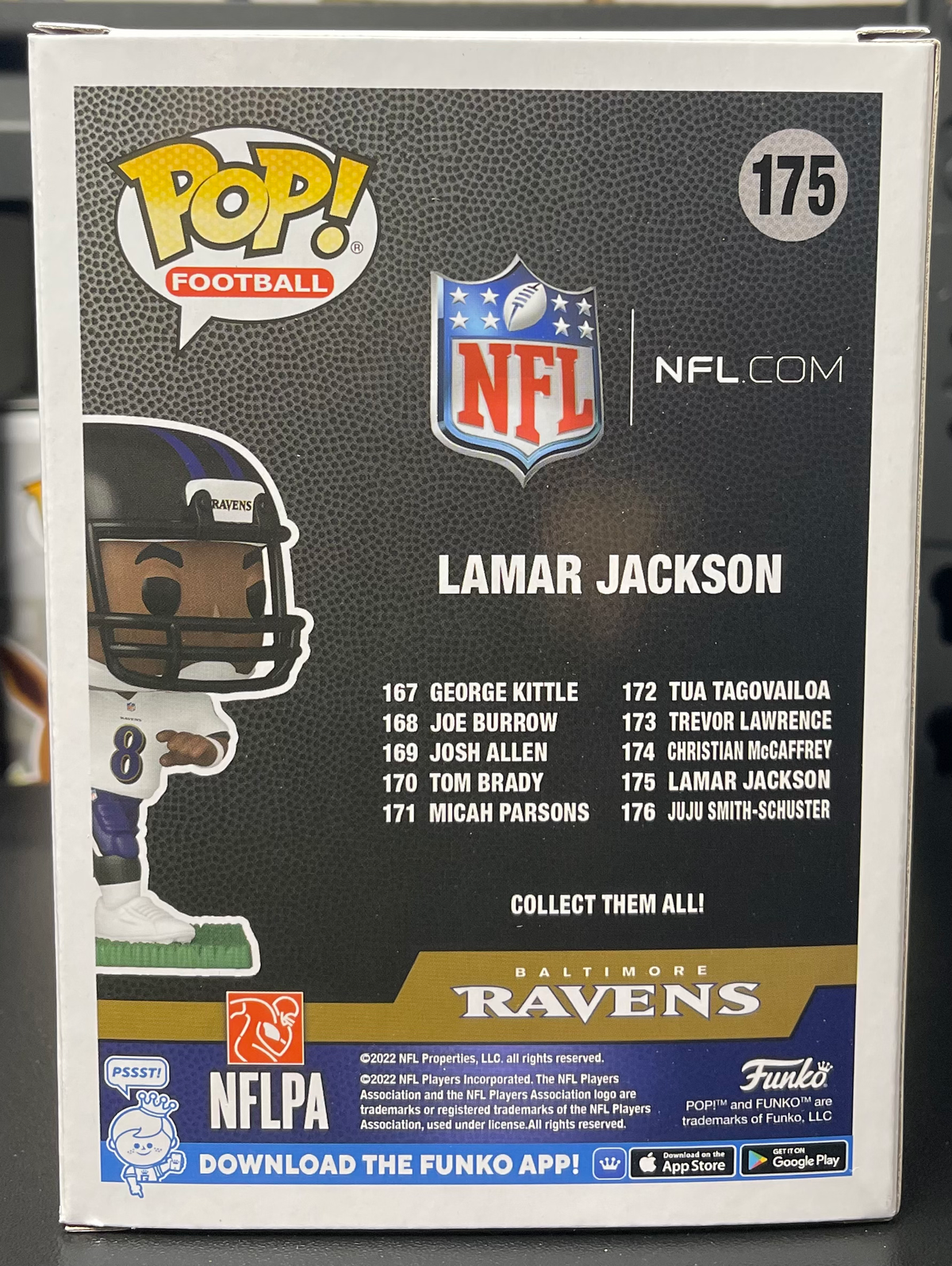Lamar Jackson Funko Pop #175 Baltimore Ravens Away Uniform