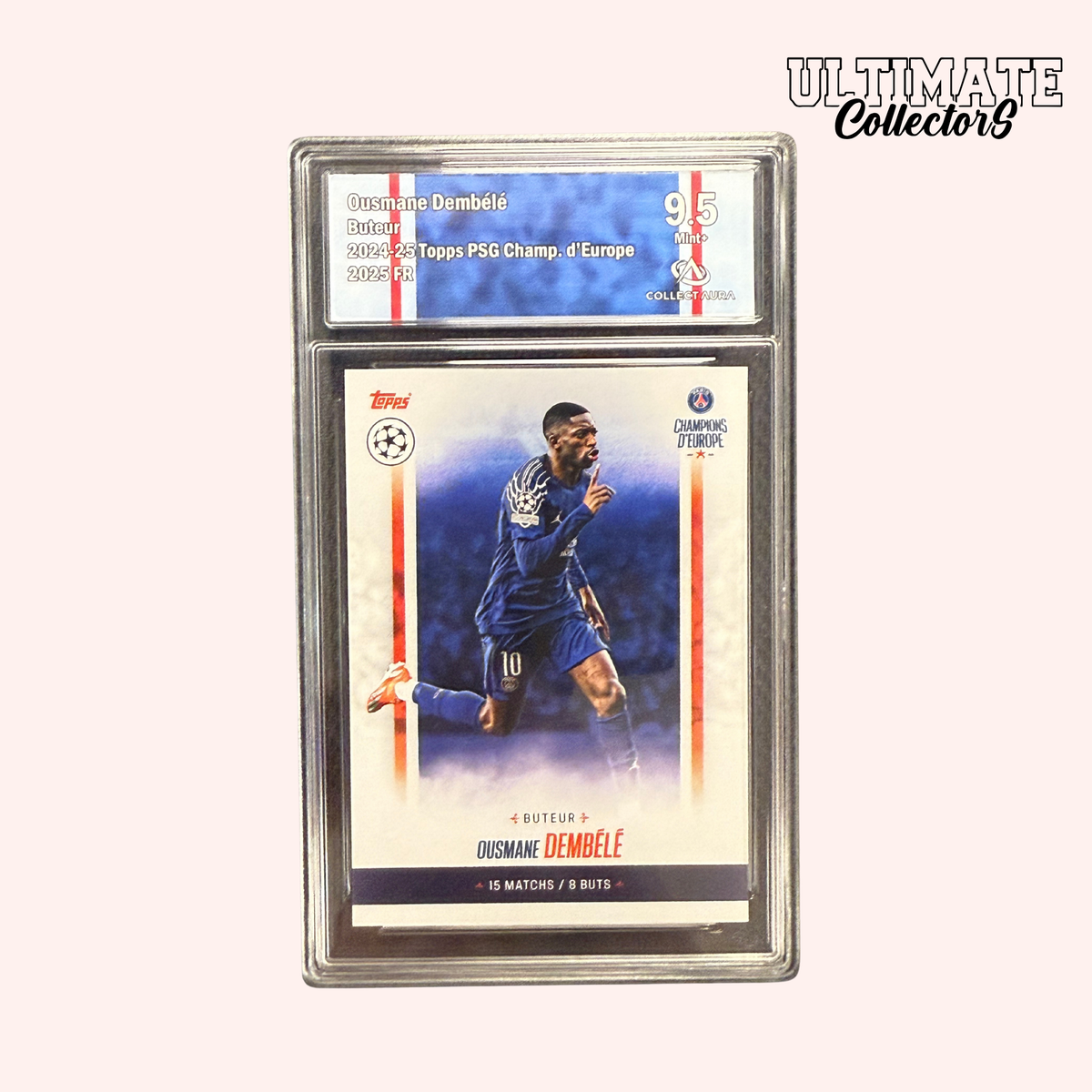 Carte Gradée Topps - PSG Champions d'Europe 2025 - Ousmane Dembélé
