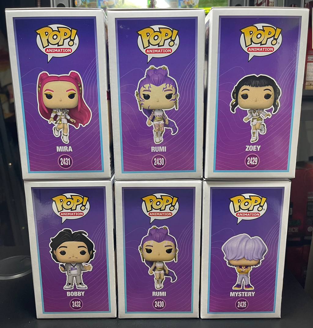 Kpop Demon Hunter Rumi, Rumi CHASE, Mira, Zoey Bobby, Mystery Funko 6pc Bundle