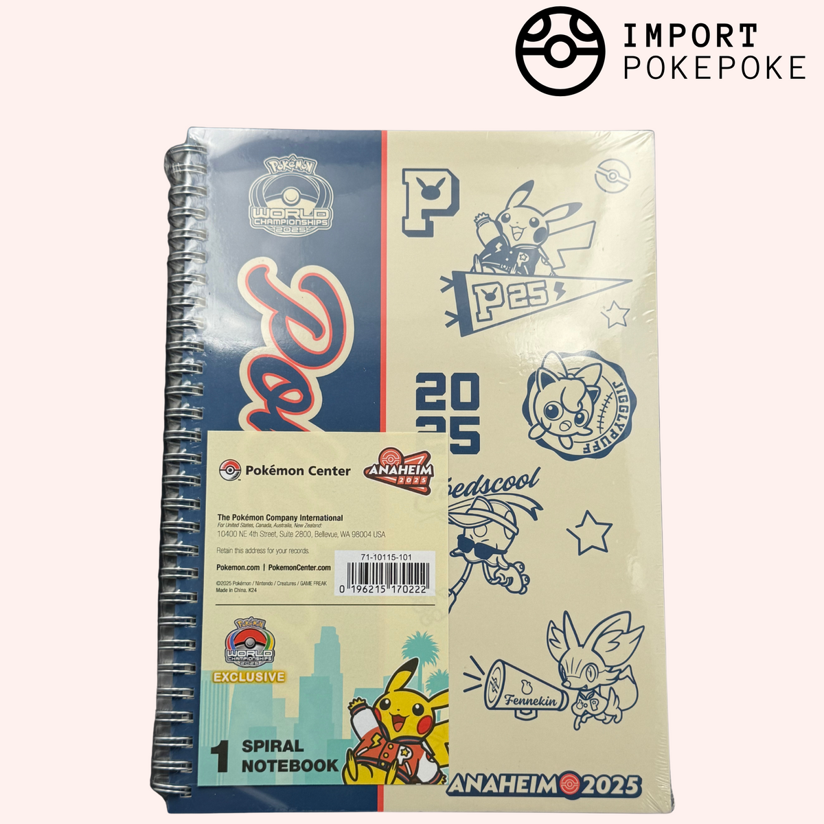 Cahier Pikachu & Co - Anaheim World Championships 2025