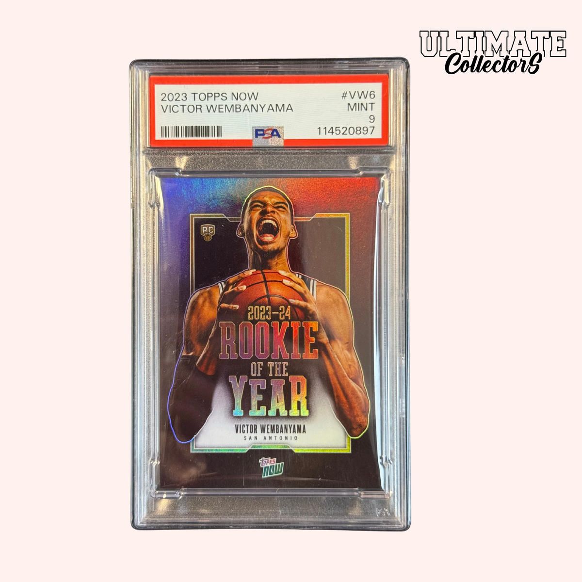 Carte Gradée Topps Now NBA – Victor Wembanyama RC Rookie Of The Year – PSA