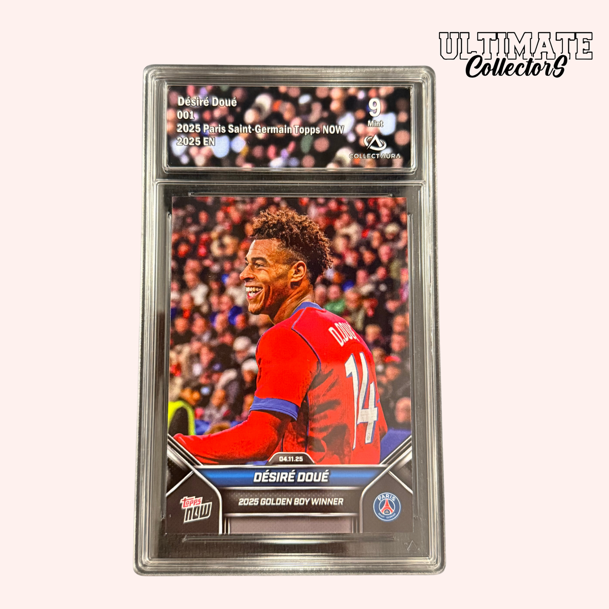 Carte Gradée Topps Now – Désiré Doué PSG Golden Boy