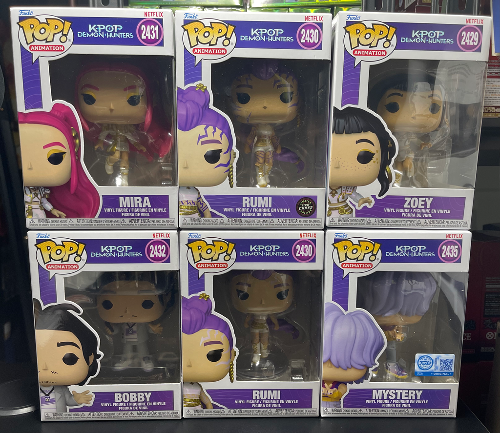 Kpop Demon Hunter Rumi, Rumi CHASE, Mira, Zoey Bobby, Mystery Funko 6pc Bundle