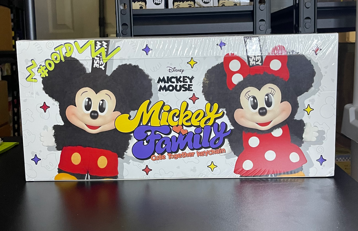 POP MART Mickey Family Cute Together Keychain Series – SEALED Case (8 Pieces)